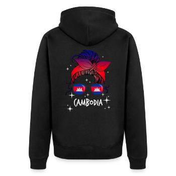Cambodge - Veste à capuche bio Premium Unisexe - noir - Dos - Nico (187cm)