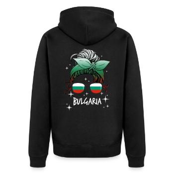 Bulgarie - Veste à capuche bio Premium Unisexe - noir - Dos - Nico (187cm)