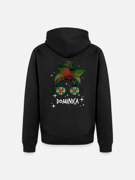 Dominica - Unisex Premium Organic Zip Hoodie - black