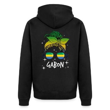 Gabon - Veste à capuche bio Premium Unisexe - noir - Dos - Nico (187cm)