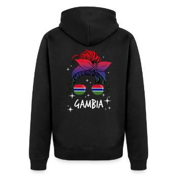 Gambie - Veste à capuche bio Premium Unisexe - noir - Dos - Nico (187cm)