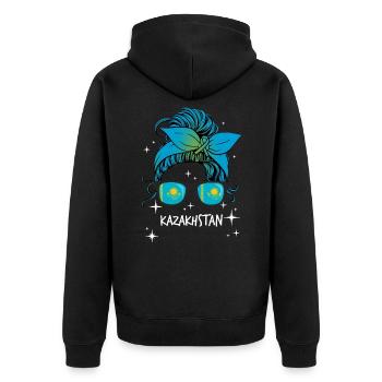 Kazakhstan - Veste à capuche bio Premium Unisexe - noir - Dos - Nico (187cm)