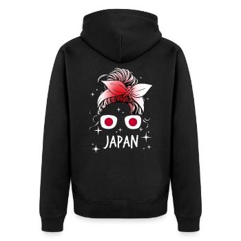 Japon - Veste à capuche bio Premium Unisexe - noir - Dos - Nico (187cm)