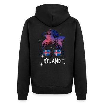 Islande - Veste à capuche bio Premium Unisexe - noir - Dos - Nico (187cm)