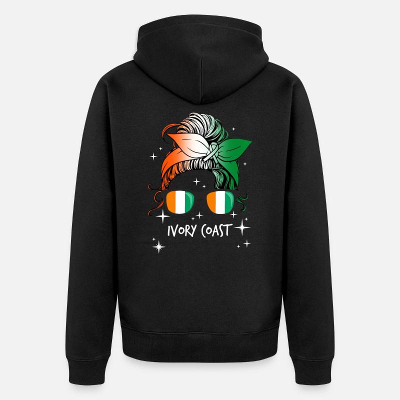Côte d'Ivoire - Veste à capuche bio Premium Unisexe - noir