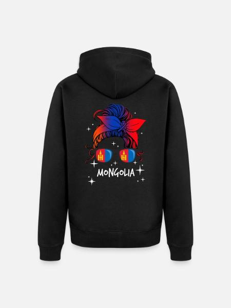 Mongolia - Unisex Premium Organic Zip Hoodie - black