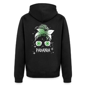 Padanien - Unisex Premium Bio Zip Hoodie - Schwarz - Hinten - Nico (187cm)