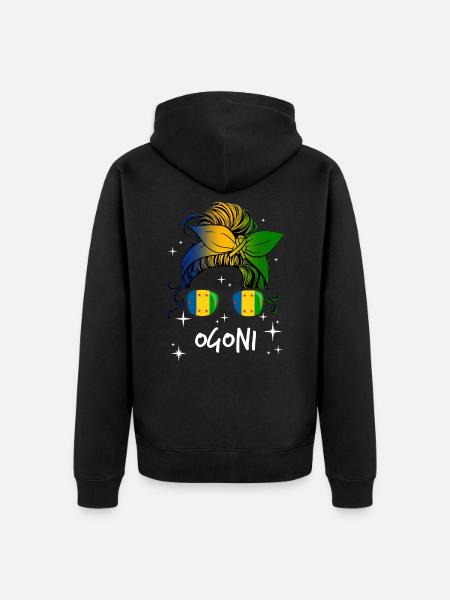 Ogoni - Unisex Premium Bio Zip Hoodie - Schwarz