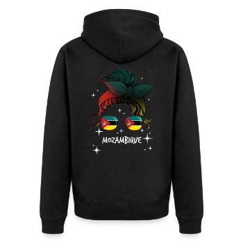 Mozambique - Unisex Premium Organic Zip Hoodie - black - Back - Nico (187cm)