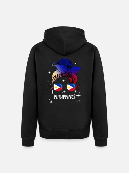 Philippines - Unisex Premium Organic Zip Hoodie - black