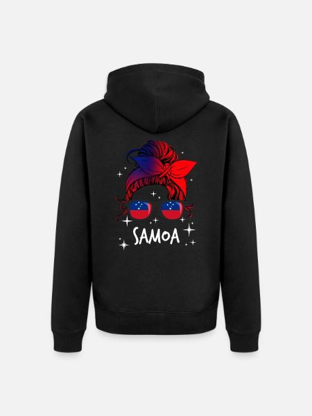 Samoa - Unisex Premium Organic Zip Hoodie - black