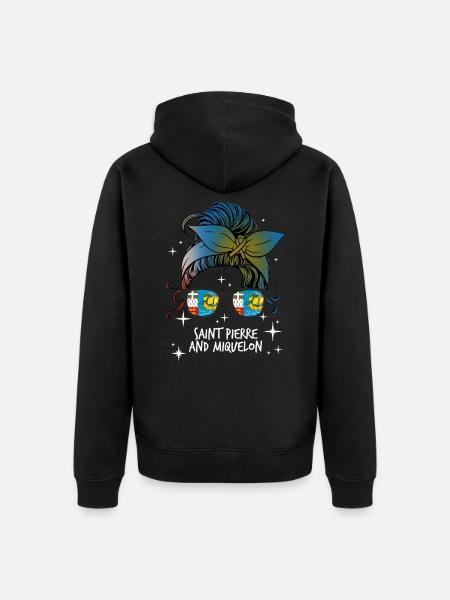 Saint Pierre and Miquelon - Unisex Premium Organic Zip Hoodie - black