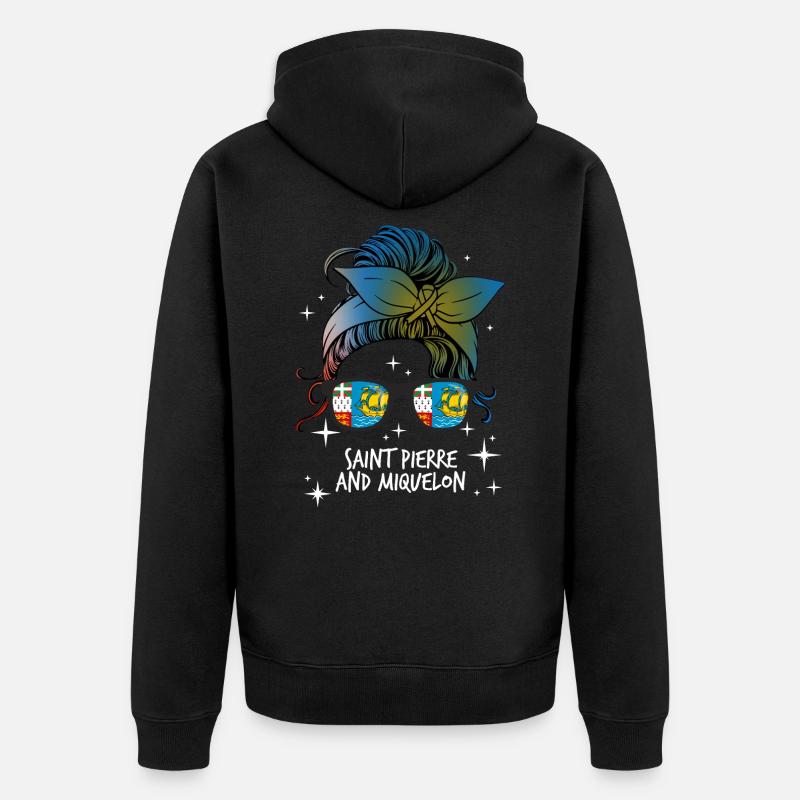 Saint Pierre et Miquelon - Veste à capuche bio Premium Unisexe - noir