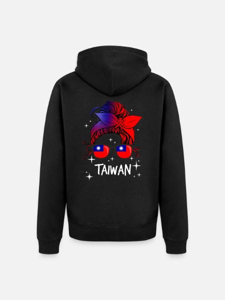 Taiwan - Unisex Premium Organic Zip Hoodie - black