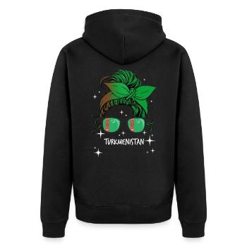 Turkménistan - Veste à capuche bio Premium Unisexe - noir - Dos - Nico (187cm)