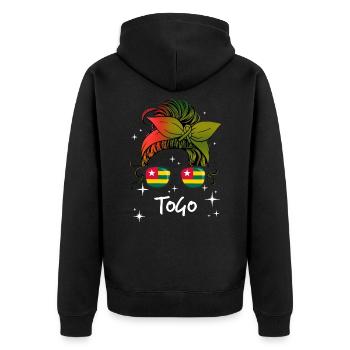 Togo - Unisex Premium Bio Zip Hoodie - Schwarz - Hinten - Nico (187cm)