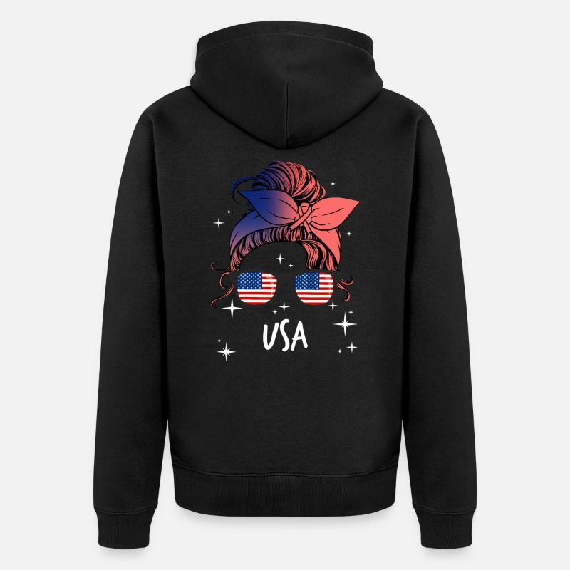 Amérique du Nord - Veste à capuche bio Premium Unisexe - noir