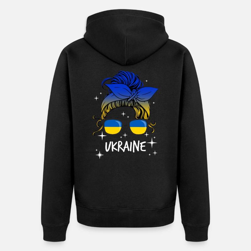 Ukraine - Veste à capuche bio Premium Unisexe - noir