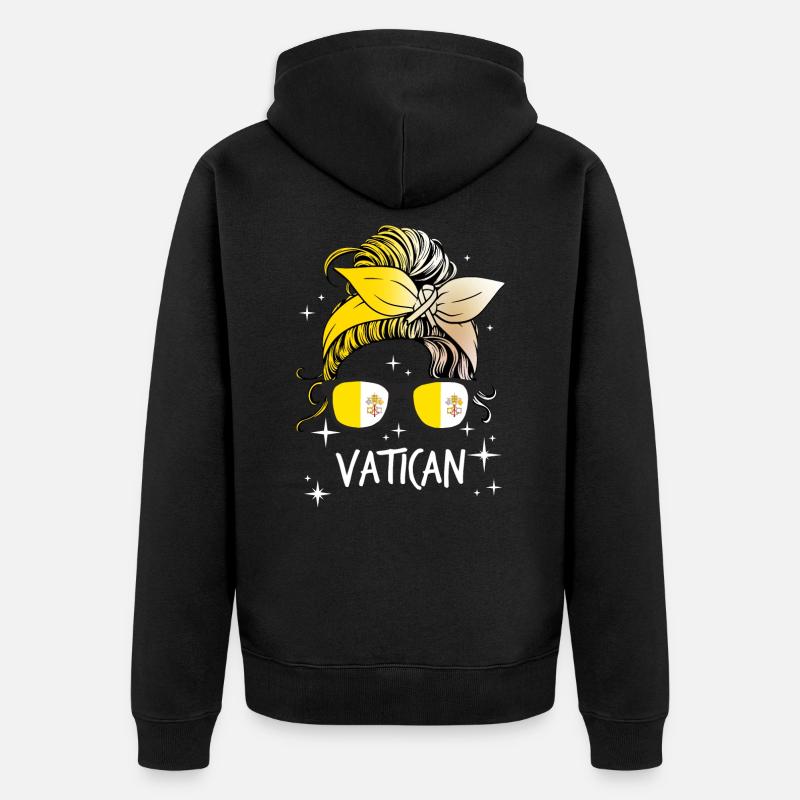Vatikan - Unisex Premium Bio Zip Hoodie - Schwarz