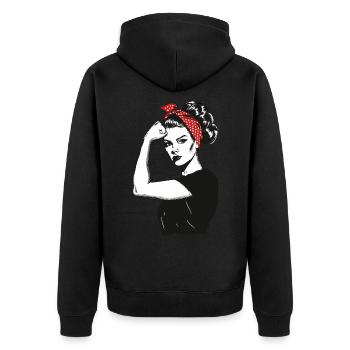 Girl Power Girl Power Grl Pwr Femme Fille Rétro - Veste à capuche bio Premium Unisexe - noir - Dos - Nico (187cm)