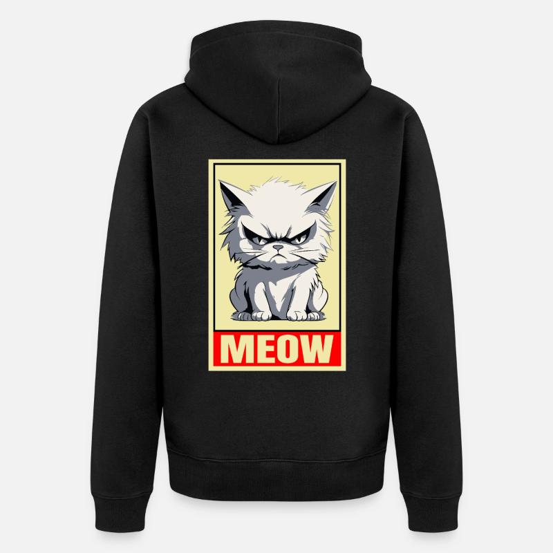 Chat Miaou Drôle - Veste à capuche bio Premium Unisexe - noir