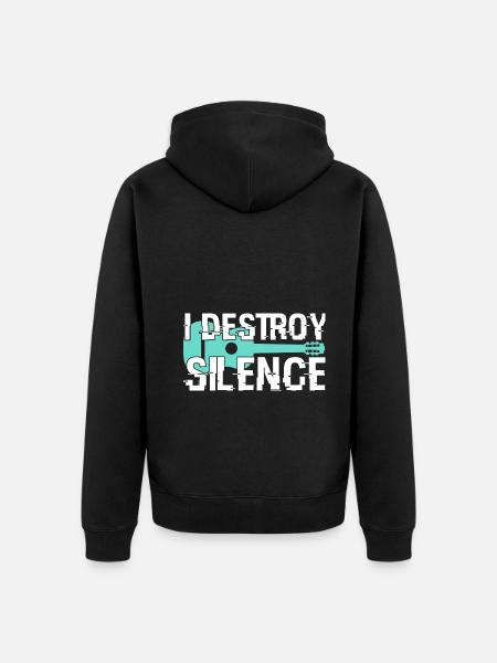 Guitar funny saying - Unisex Premium Organic Zip Hoodie - black