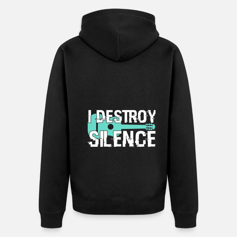 Gitarre lustiger Spruch - Unisex Premium Bio Zip Hoodie - Schwarz