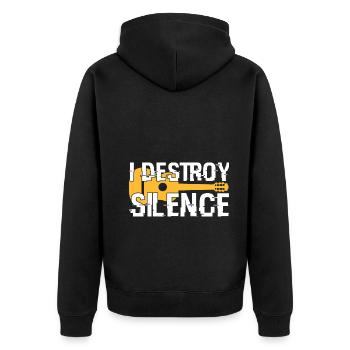 lustige Gitarre - Unisex Premium Bio Zip Hoodie - Schwarz - Hinten - Nico (187cm)