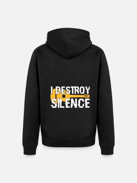 funny guitar - Unisex Premium Organic Zip Hoodie - black