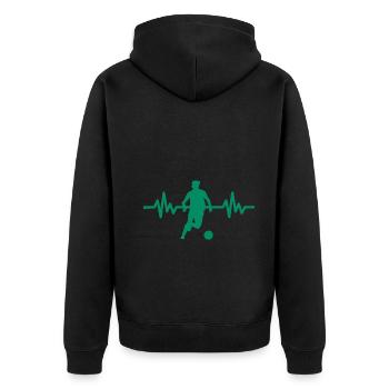Herzschlag - Soccer / Sportverein Kicker Fußball - Unisex Premium Organic Zip Hoodie - black - Back - Nico (187cm)