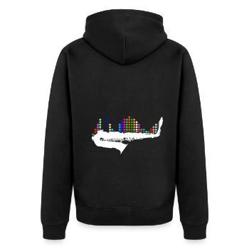 Saxophone player - Unisex Premium Organic Zip Hoodie - black - Back - Nico (187cm)