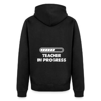 Teacher In Progress Vorschule Lehre Liebhaber - Unisex Premium Bio Zip Hoodie - Schwarz - Hinten - Nico (187cm)