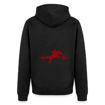 Heartbeat - Horse Stallion Mare Ross Equestrian - Unisex Premium Organic Zip Hoodie - black - Back - Nico (187cm)
