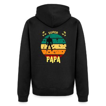 SUPER PAPA - Veste à capuche bio Premium Unisexe - noir - Dos - Nico (187cm)