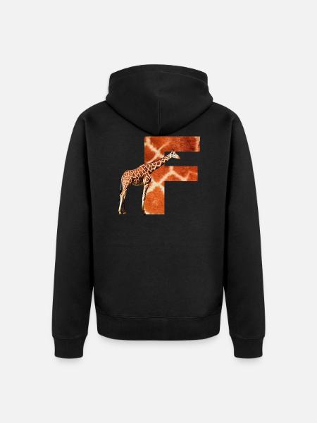 giraffe f - Unisex Premium Organic Zip Hoodie - black