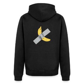 Banana comedian art artwork tape duct tape - Unisex Premium Organic Zip Hoodie - black - Back - Nico (187cm)