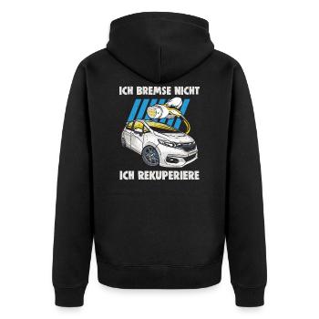 E-car electric car driving gift for e-mobility - Unisex Premium Organic Zip Hoodie - black - Back - Nico (187cm)