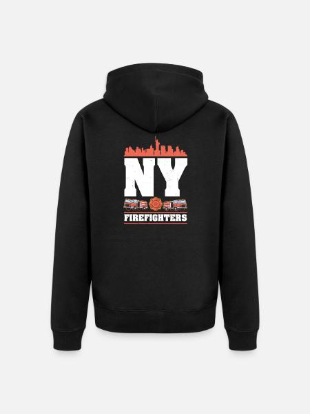New York Firefighter - Unisex Premium Organic Zip Hoodie - black