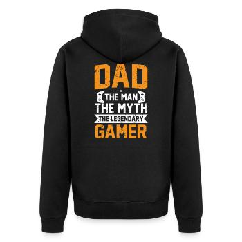 Gamer papa papa fête papa papa pour père cadeau - Veste à capuche bio Premium Unisexe - noir - Dos - Nico (187cm)