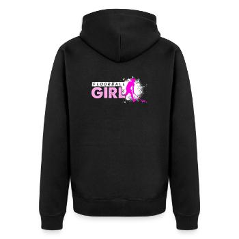 Cadeau de floorball fille floorball - Veste à capuche bio Premium Unisexe - noir - Dos - Nico (187cm)