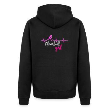 Fille de floorball - Veste à capuche bio Premium Unisexe - noir - Dos - Nico (187cm)