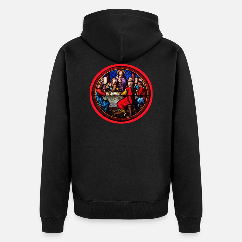souper de fenêtre d'église - Veste à capuche bio Premium Unisexe - noir