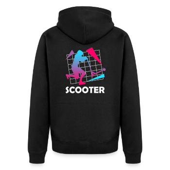 Scooter sort patinage cadeau d’art dessin - Veste à capuche bio Premium Unisexe - noir - Dos - Nico (187cm)