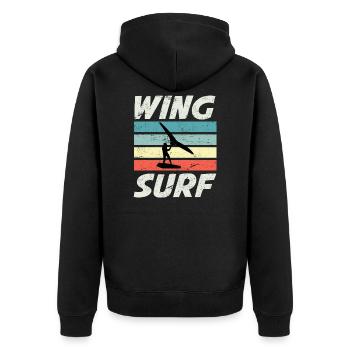Wing Surf Silhouette Wing Foiler Wingfoiler - Veste à capuche bio Premium Unisexe - noir - Dos - Nico (187cm)