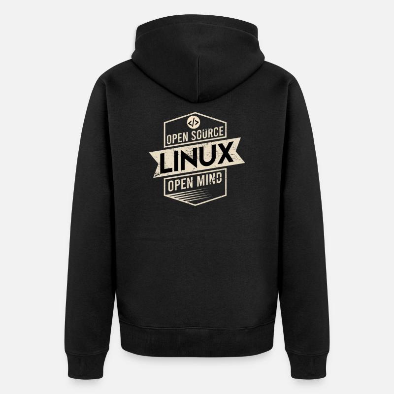 Open Source Open Mind Linux Betriebssystem - Unisex Premium Bio Zip Hoodie - Schwarz