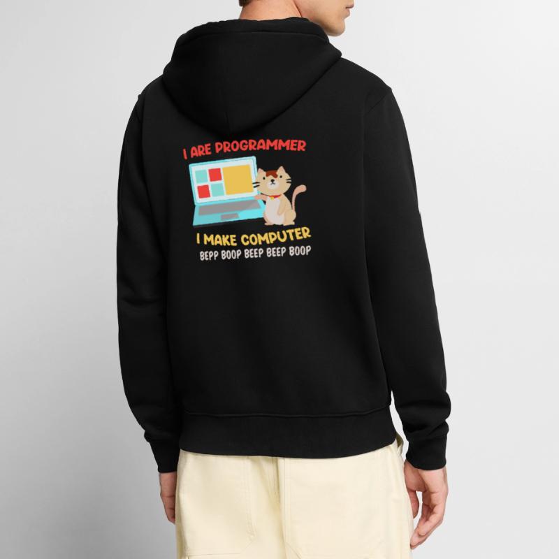 Programmeurs Chats Sort Blague I are Programmeur Veste à capuche bio Premium Unisexe
