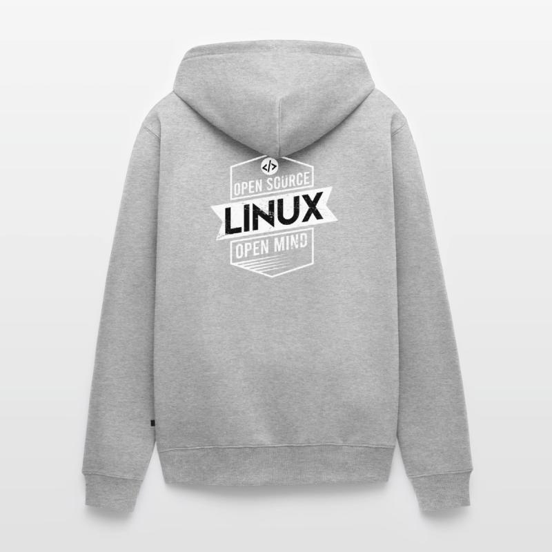 Programmierer Linux Geschenk Open Source Unisex Premium Bio Zip Hoodie