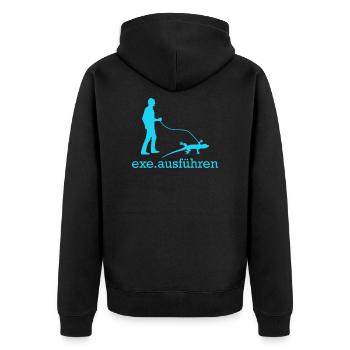 Nerd Witz Entwickler Humor exe ausführen Coder - Unisex Premium Bio Zip Hoodie - Schwarz - Hinten - Nico (187cm)