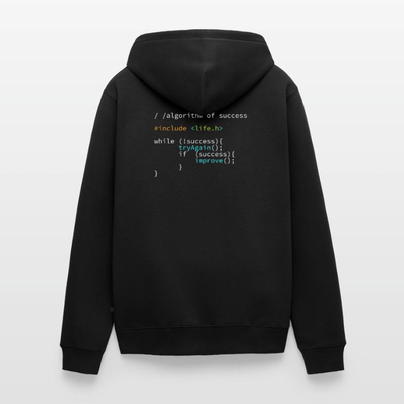 Entwickler Programmierer Erfolgs Code Coder Unisex Premium Bio Zip Hoodie