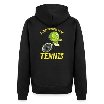 Jeu de tennis amusant Balle de tennis enfants - Veste à capuche bio Premium Unisexe - noir - Dos - Nico (187cm)